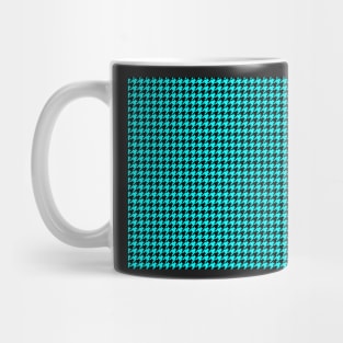 Black and Turquoise Houndstooth Mug